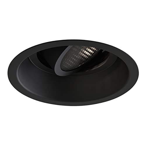 Astro Minima Slimline Round Adjustable Fire-Rated Indoor Downlight (Matt Black), GU10 LED Lamp, Designed in Britain - 1249041-3 Years Guarantee