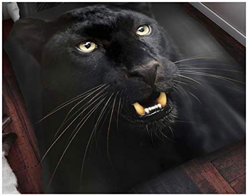 Gaveno Cavailia 3D Animal Printed Black Panther Wildlife Throw, Soft & Cosy Light Weight Sofa Settee Blanket, Extra Comfort Throwover, King Size (200 x 240 cm), 422679