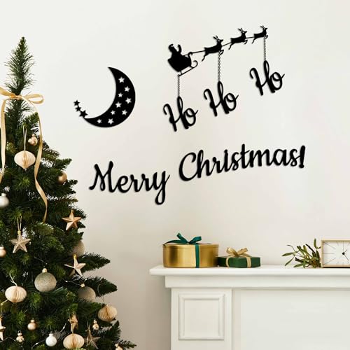 Hanah Home Stylish Black Decorative Metal Wall Accessory Set (3 Pieces) - 100% Metal, 1.5 mm Thick - Sizes: 61 x 17 cm, 45 x 36 cm, 20 x 20 cm - Perfect for Modern Decor