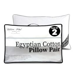 GC GAVENO CAVAILIA Premium Egyptian Cotton Pillow Pair - Breathable Bed Pillows 2 Pack Hotel Quality - Super Soft Pillow For Neck & Shoulder Support - Standard Size Firm Pillows (48x74 Cm) - Black