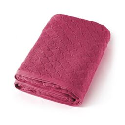 Pure Cotton 1-Piece Jacquard Combed Cotton Bath Towel 570 GSM – Oeko-TEX Certified – Washable at 40°C – Absorbent Bath Towel 100 x 150 cm – Fuchsia