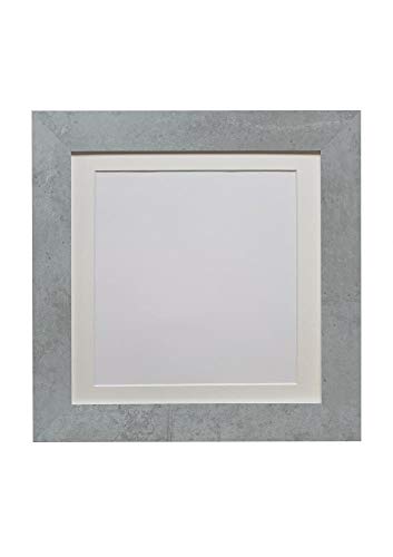 FRAMES BY POST Metro Picture Photo Frame Mineral Grey with Ivory Mount 20 x 20 Image Size 16 x 16 Inch Plastic Glass