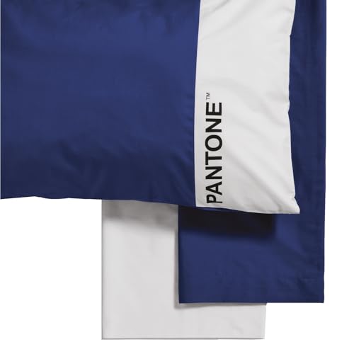 Pantone™ – Complete Bed Set with Double Bed Sheets Cotton 240 x 280 cm + Fitted Bottom Sheet with Double Corners Mattress Cover 180 x 200 cm with Elastic Bands for Mattress up to 30 cm + Pillow Cases