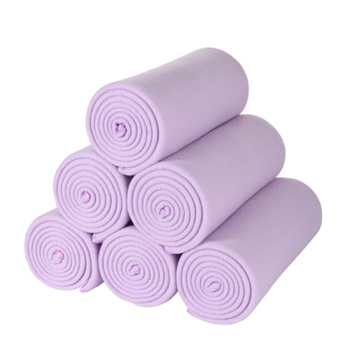 CAI TENG Fleece Throw Blankets Blanket for Couch Bed 50x60 Kids Blanket 6 Pack Warm Fleece Fabric Soft Cozy Travel Blankets & Throws Lightweight Small Wedding Gifts Yard Light Purple