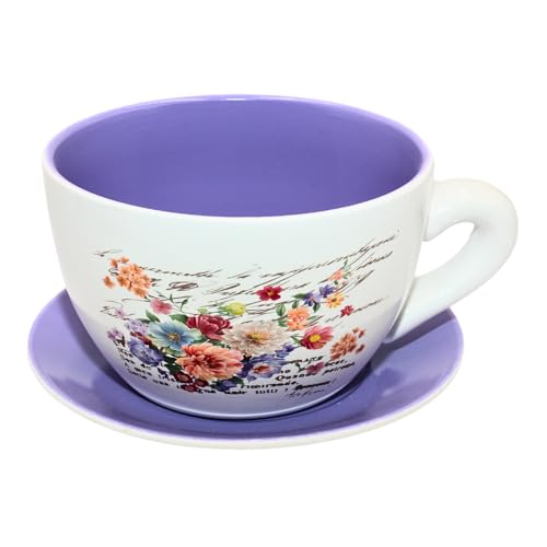 Dekohelden24 Flower Pot Plant Pot Planter Ceramic Colourful L 28 x W 24 x H 14 cm