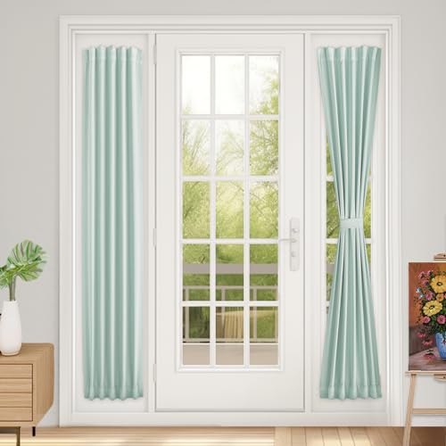 Vatge Side Door Curtains for Door Window Covering, Sidelight Curtains for Front Door, 1 Panel, W12 x L72, Aqua