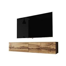 Selsey KANE - Wall Mounted TV Cabinet/Floating TV Stand/Hanging TV Cabinet (140 cm, Wotan Oak)