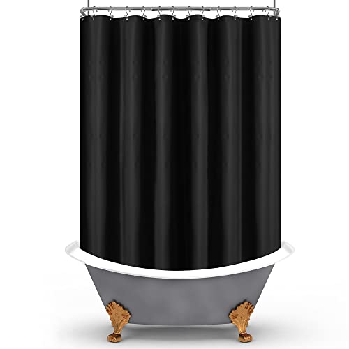 "Mrs Awesome Black Clawfoot Tub Shower Curtain or Liner with 12 Magnets - Free 36 Hooks Included, Waterproof PEVA, 180"" x 70"", Black"