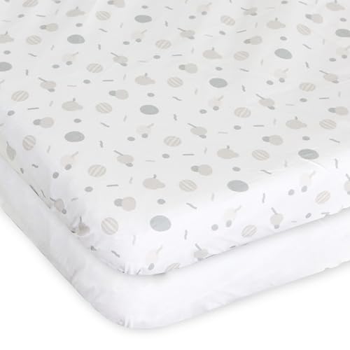 Chicco Next2Me Crib Sheets (Pack of 2), 100% Soft Cotton, Original and Official Accessory for Next2Me Co-Sleeping Crib, Cotton and Confetti, 09101127210990