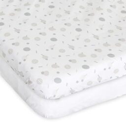 Chicco Next2Me Crib Sheets (Pack of 2), 100% Soft Cotton, Original and Official Accessory for Next2Me Co-Sleeping Crib, Cotton and Confetti, 09101127210990