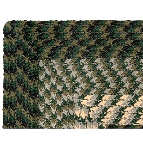 "Better Trends Braided Rug - Alpine Braid Collection, Durable, Spot Clean, Reversible Indoor Utility Rug, 100% Polypropylene, Vibrant Color, 24"" x 48"" x 48"" L-Shape, Hunter Stripe"