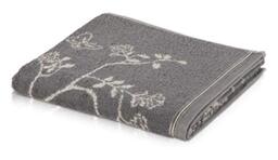 Möve Bohème Flowering branch Towel 50 x 100 cm, Towel - Made in Germany, 85% cotton 15% linen, Grey/Nature