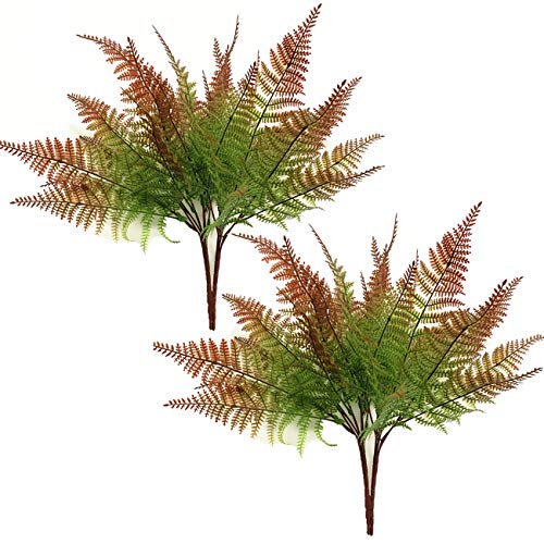 CATTREE Artificial Fern Shrubs, Plastic Bushes Grass Leaves Fake Plants Wedding Indoor Outdoor Home Garden Verandah Kitchen Office Table Centerpieces Arrangements DIY Christmas Decoration 4 pcs