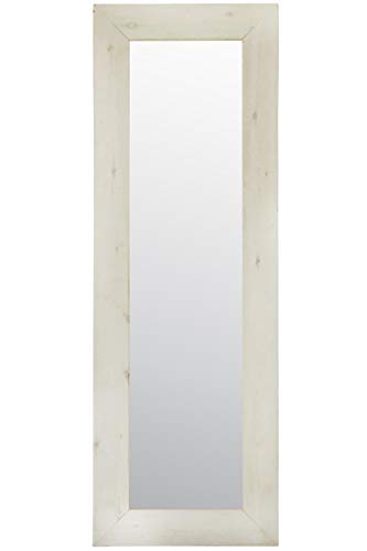 Large White Nartural Solid Wood Wall Dressing Mirror 4Ft8 X 1Ft8, 142cm X 51cm