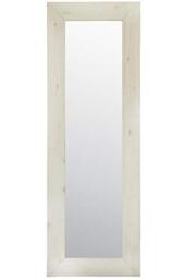 Large White Nartural Solid Wood Wall Dressing Mirror 4Ft8 X 1Ft8, 142cm X 51cm