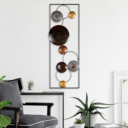 Hand-Painted Decorative Metal Wall Accessory, 32 x 90 x 4 cm, 100% Metal, Unique Colour Variations, Perfect for Home Decor & Art Display