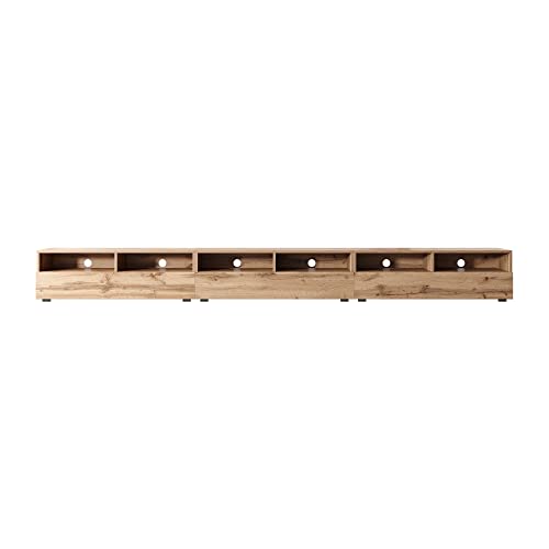 Selsey REDNAW - Modern TV Stand/TV Cabinet with 3 Drawers / 300 cm/Wotan Oak