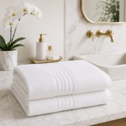 GC GAVENO CAVAILIA Pack of 2 Bath Sheets - 100% Cotton 90 x 150 cm - White