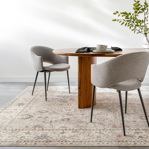 Livabliss x Becki Owens Davina Vintage Rug - Area Rugs for Living Room 160x213 cm, Bedroom - Scandi Neutral Rugs, Traditional Patterned Boho Style, Natural Easy Care Pile - Large Rug, Brown, Grey