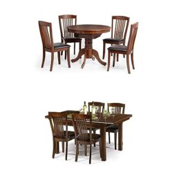 Julian Bowen Set of Canterbury Round Extending Table and 4 Canterbury Chairs