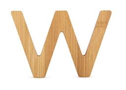 Small Foot 12076 ABC Letter W Made of Sustainable Bamboo Can Be Combined with Other Letters as Decoration or Door Sign