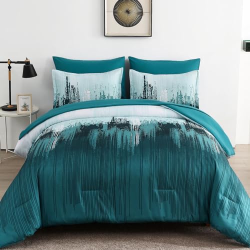 WONGS BEDDING Comforter Set Queen, 7 Pieces Bed in a Bag YS01AB090742Q7U-A