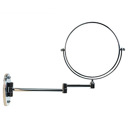 TUKA Wall-Mounted Vanity Mirror 5x Zoom, 8 Inch Foldable Make Up Mirror with or Without Drilling, Two-Sided Bathroom Wall Mount Cosmetic Mirror Shaving Mirror Chrome, x5 Magnification TKD3107-5x