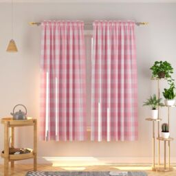 Natus Weaver Buffalo Check Curtains 72 inches Long Cotton Basement Pink and White Gingham Plaid Kitchen Window Curtain Panels Living Room Checker Drapes Bedroom Rod Pocket Window Treatment 2 Panels
