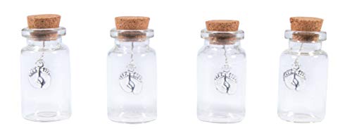 Rayher 46497000 Glass Small Bottles Baby feet, 2.2cm ??, 4.5cm, PVC Box 4pcs