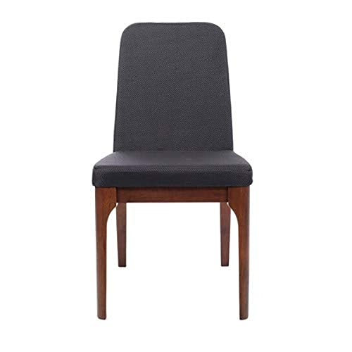 Premier Housewares Charcoal Dining Chair, Polyester/Walnut Wood, Grey, Set of 2