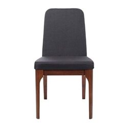 Premier Housewares Charcoal Dining Chair, Polyester/Walnut Wood, Grey, Set of 2