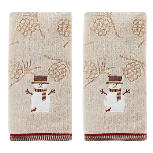 SKL Home Woodcut Snowman Hand Towel