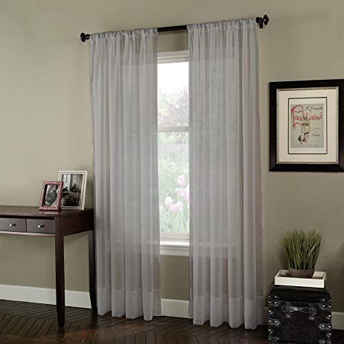 "Curtainworks Soho Voile Sheer Curtain Panel, 59 by 120"", Silver"