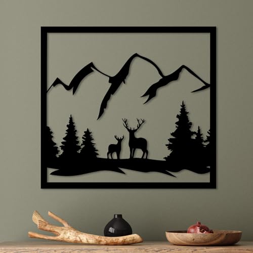 Stylish Black Decorative Metal Wall Accessory, 51 x 56 cm, 100% Metal (1.5 mm Thick), Perfect for Modern Home Decor & Unique Wall Art