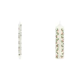 Holly Advent Candle & Holly Leaf Christmas Pillar Advent Candle Bundle