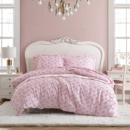 Betsey Johnson - King Duvet Cover Set, Super Soft Bedding with Matching Shams, Chic Home Decor, Ideal Valentine's Day Gifts (Ballet Bows Pink, King)