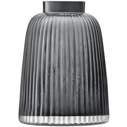 LSA International Pleat Vase H26cm Grey- 1 Unit - Mouthblown & Handmade Glass - PT07