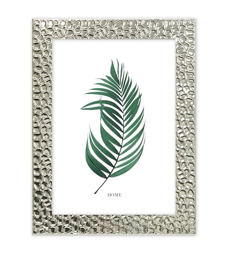 Inov8 Framing Tarnish Resistant Designer Silver Picture Frame - Hammered Finish Design for 4x6 inch (10x15cm) Photo