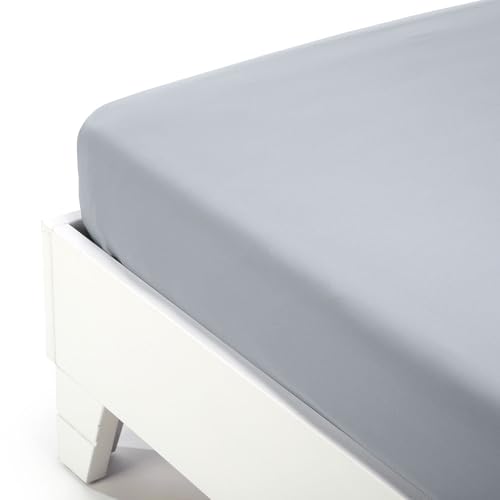 Caleffi Plain Fitted Sheet 180 x 200 cm Silver