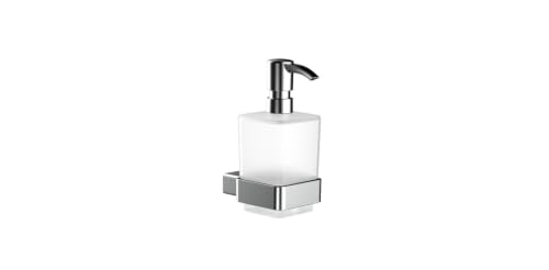 Emco loft liquid soap dispenser, wall model, container crystal glass satin, dosing pump plastic color: chrome