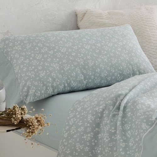 Burrito Blanco Flannel Sheet Set, Cotton, Laurel, Ancho de 180 cm