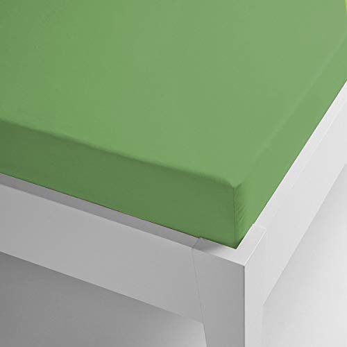 Miracle Home Microfiber Thermal Fitted Sheet Coral Plain Colours 150 x 200 green