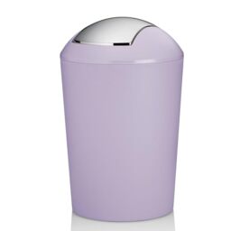 Kela Cosmetic Bin Violet 1.7L, Mini Waste Bin Bathroom with Swing Lid, Plastic, MARTA, Small Tabletop Waste Bin Pastel Violet Matte
