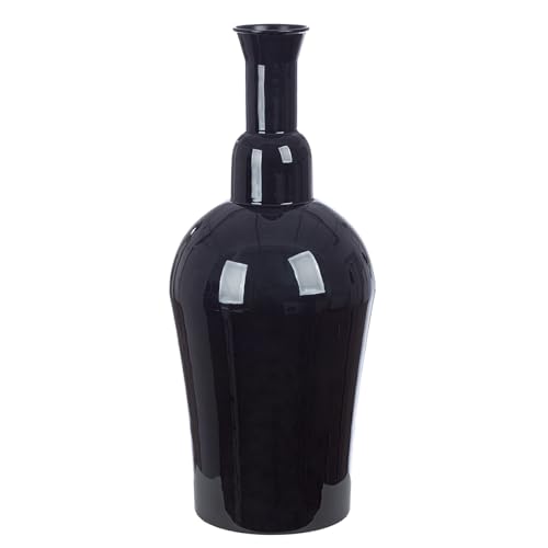GILDE Filu vase, metal, glossy black, height 55 cm x width 25 cm, decorative vase