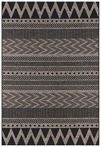 bougari Sidon Indoor and Outdoor Flat Weave Rug Beige Anthracite 140 x 200 cm