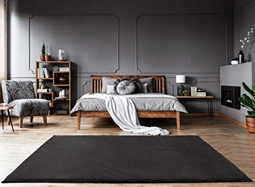 "Mia's Teppiche ""Bella Living Room Rug, High Pile 160x230 cm, Black"
