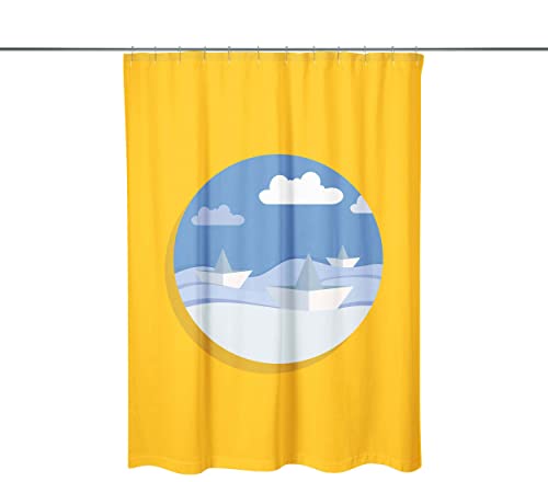 Bonamaison Anti-Mold, Waterproff Shower Curtain (150x200 cm) - Designed and Manufactured in Turkey