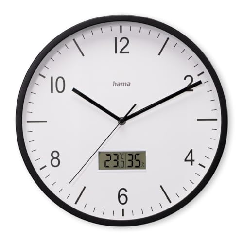 Hama Lanzarote Radio Controlled Wall Clock with Thermometer and Hygrometer, Ø 35 cm