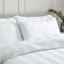 Catherine Lansfield So Soft Satin Stripe Standard Pillowcase Pack of 4 White