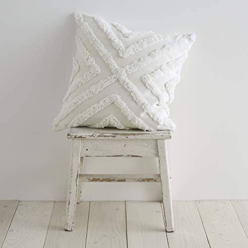 Catherine Lansfield Pineapple Elephant Diamond Tufted Cotton 43x43cm Cushion Cover Chalk White